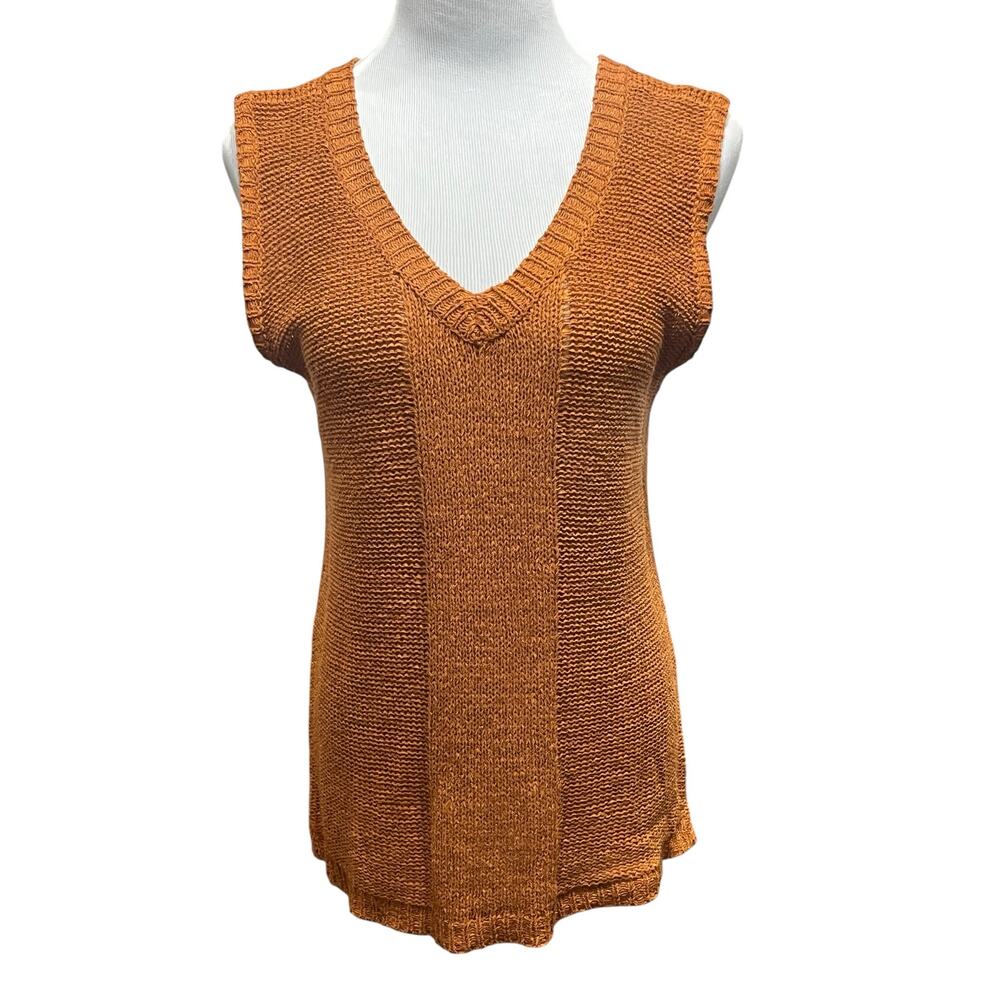 Cyrus Women's Burnt Orange Knit Sweater Vest Tunic SIZE Large